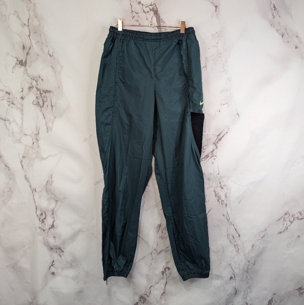 Vintage Nike Pant Women Small Windbreaker Track Green Lightweight Shell 90s 80s